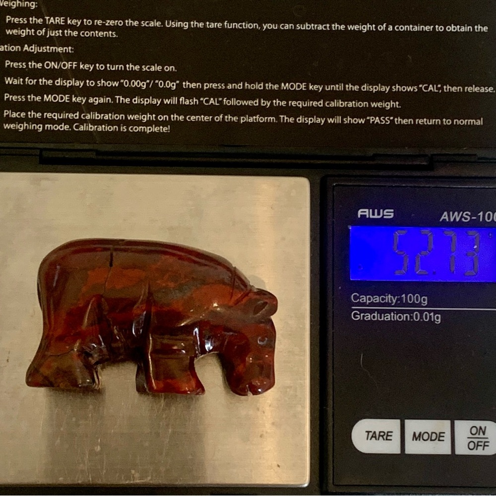 Red Tiger Iron Carved Stone Bear Crystal Carving Animal Figurine Rare 2" READ - Picture 15 of 16